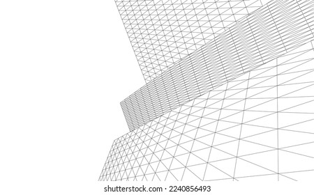 Abstract architecture vector 3d illustration