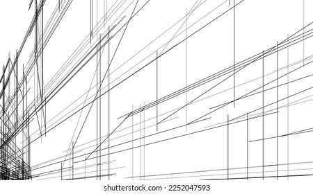 Abstract architecture vector 3d illustration