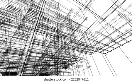 Abstract architecture vector 3d illustration