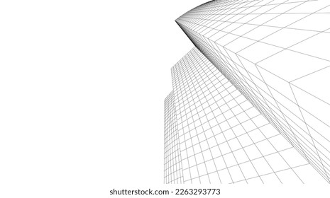Abstrakte Architektur, Vektorgrafik 3D