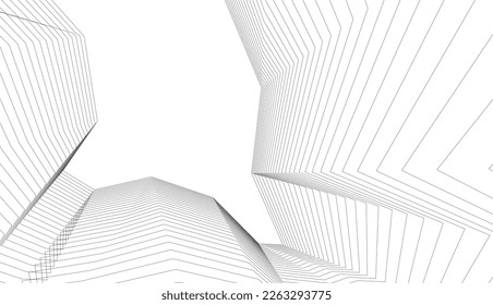 Abstract architecture vector 3d illustration