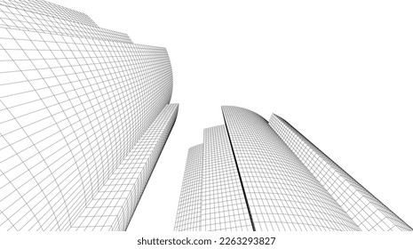 Abstract architecture vector 3d illustration