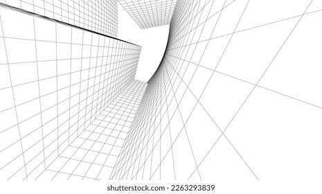 Abstract architecture vector 3d illustration
