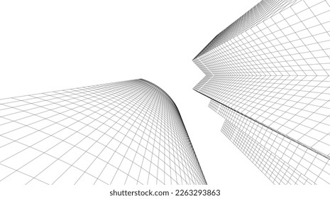 Abstract architecture vector 3d illustration