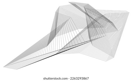 Abstract architecture vector 3d illustration