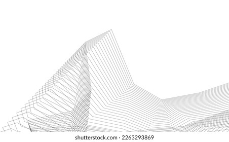 Abstract architecture vector 3d illustration