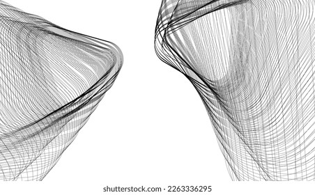 ilustración 3d del vector de arquitectura abstracta