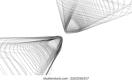 abstract architecture vector 3d illustration