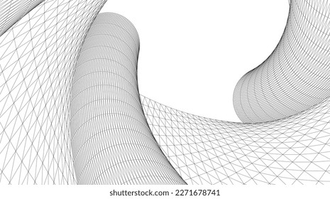 Abstract architecture vector 3d illustration