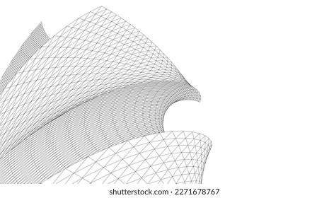 Abstract architecture vector 3d illustration