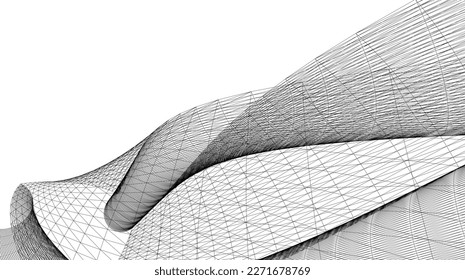 Abstract architecture vector 3d illustration