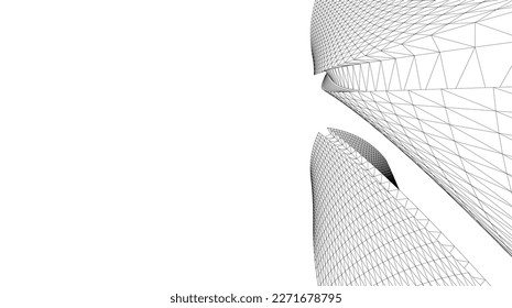 Abstract architecture vector 3d illustration