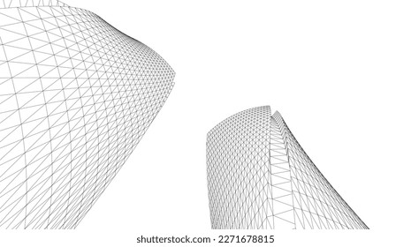Abstract architecture vector 3d illustration