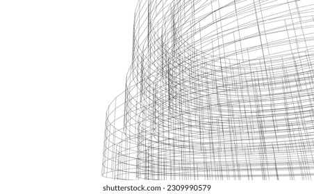 abstract architecture vector 3d illustration