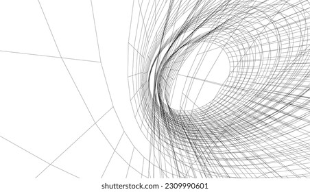 abstract architecture vector 3d illustration