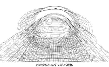 abstract architecture vector 3d illustration