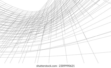 abstract architecture vector 3d illustration
