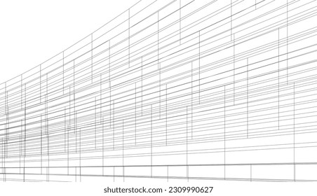abstract architecture vector 3d illustration