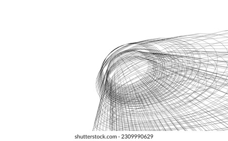 ilustración 3d del vector de arquitectura abstracta