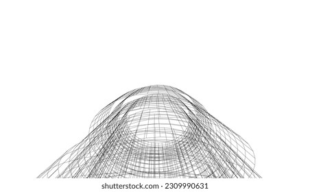 abstract architecture vector 3d illustration