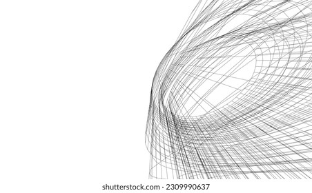 abstract architecture vector 3d illustration