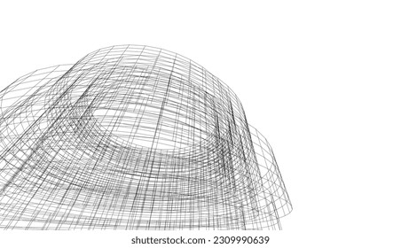 abstract architecture vector 3d illustration