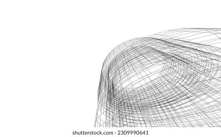 ilustración 3d del vector de arquitectura abstracta
