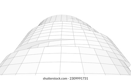 ilustración 3d del vector de arquitectura abstracta