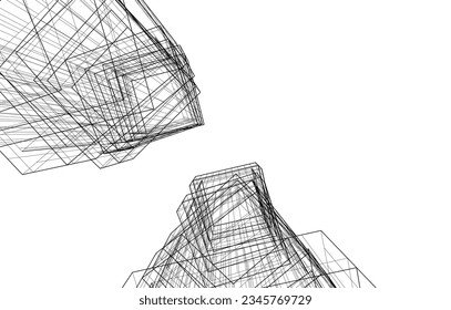 Abstrakte Architektur, Vektorgrafik 3D