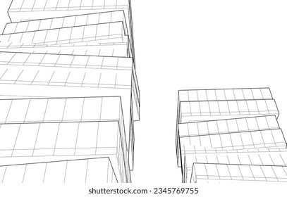 Abstract architecture vector 3d illustration