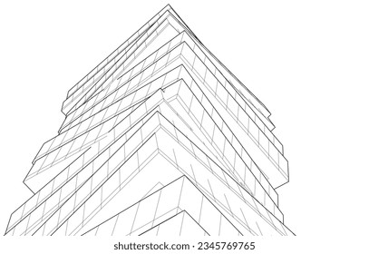 Abstract architecture vector 3d illustration