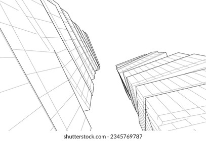 Descripción de la arquitectura vector 3d ilustración
