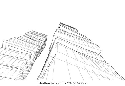 Abstract architecture vector 3d illustration