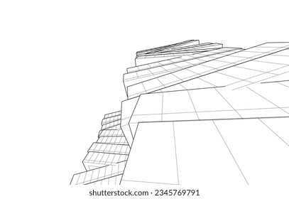 Abstract architecture vector 3d illustration