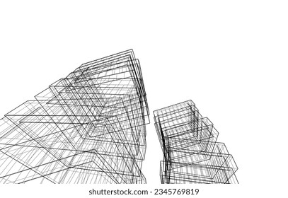 Descripción de la arquitectura vector 3d ilustración