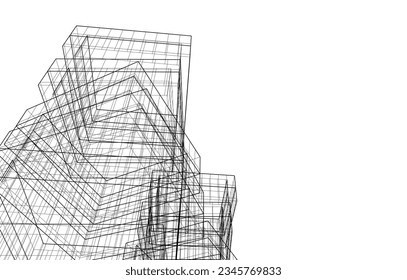 Descripción de la arquitectura vector 3d ilustración