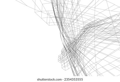 Abstract architecture vector 3d illustration