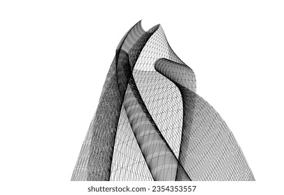 Abstract architecture vector 3d illustration
