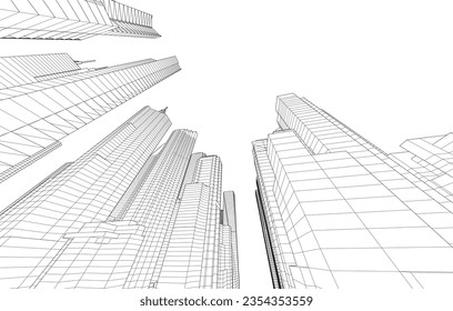 Abstract architecture vector 3d illustration