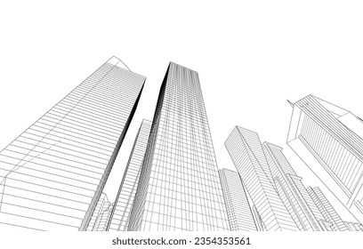 Abstract architecture vector 3d illustration