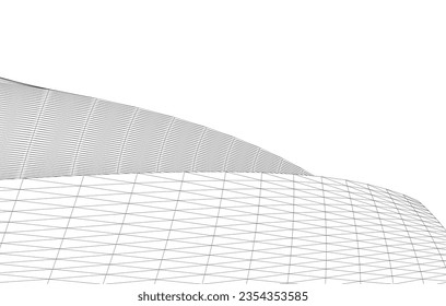 Abstract architecture vector 3d illustration