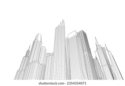 Abstract architecture vector 3d illustration