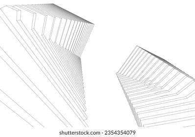 Abstract architecture vector 3d illustration