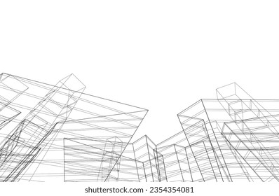 Abstrakte Architektur, Vektorgrafik 3D