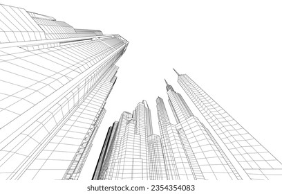 Descripción de la arquitectura vector 3d ilustración