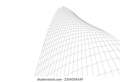 Abstract architecture vector 3d illustration