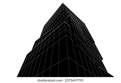 Abstract architecture vector 3d illustration