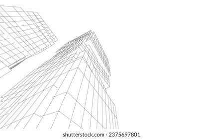 Abstract architecture vector 3d illustration