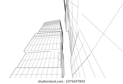 Abstract architecture vector 3d illustration