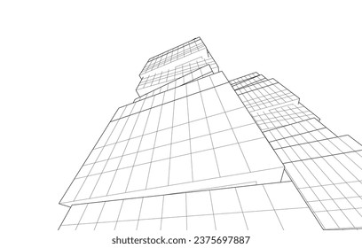 Abstract architecture vector 3d illustration